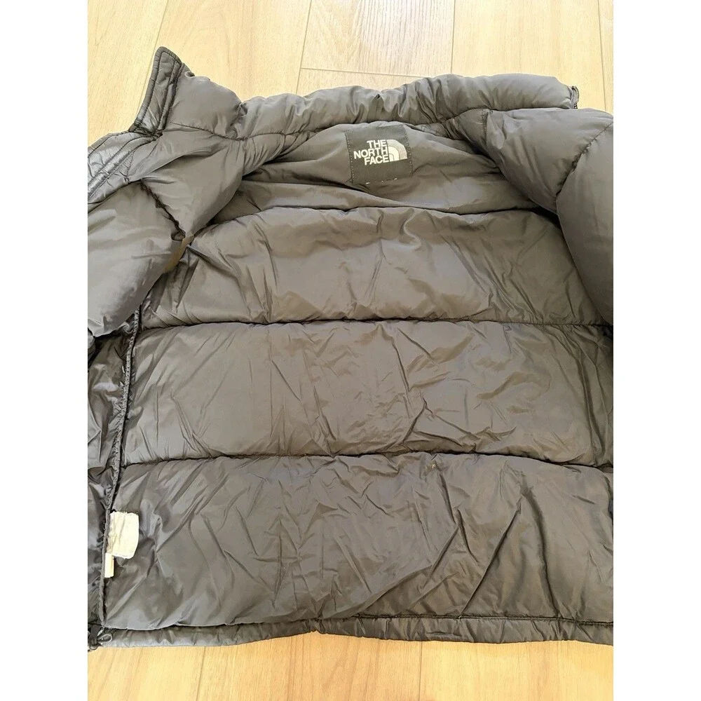 Vtg The North Face Nuptse 700 Goose Down Black Puffer Vest Hood Mens XL BB027